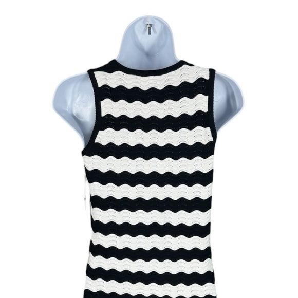 Black White Wavy Stripe Knit Maxi Dress Wilder Tuckernuck Hyacinth XXS - Picture 6 of 9